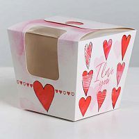 Коробка складная "I love you"  13*11,5*13см