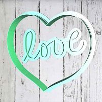 Штамп+резак «Сердце с надписью Love»